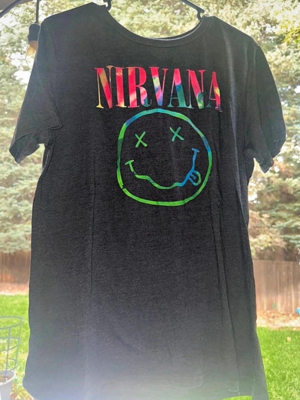 Nirvana Smiley Face Tie-Dye Graphic T-Shirt XL